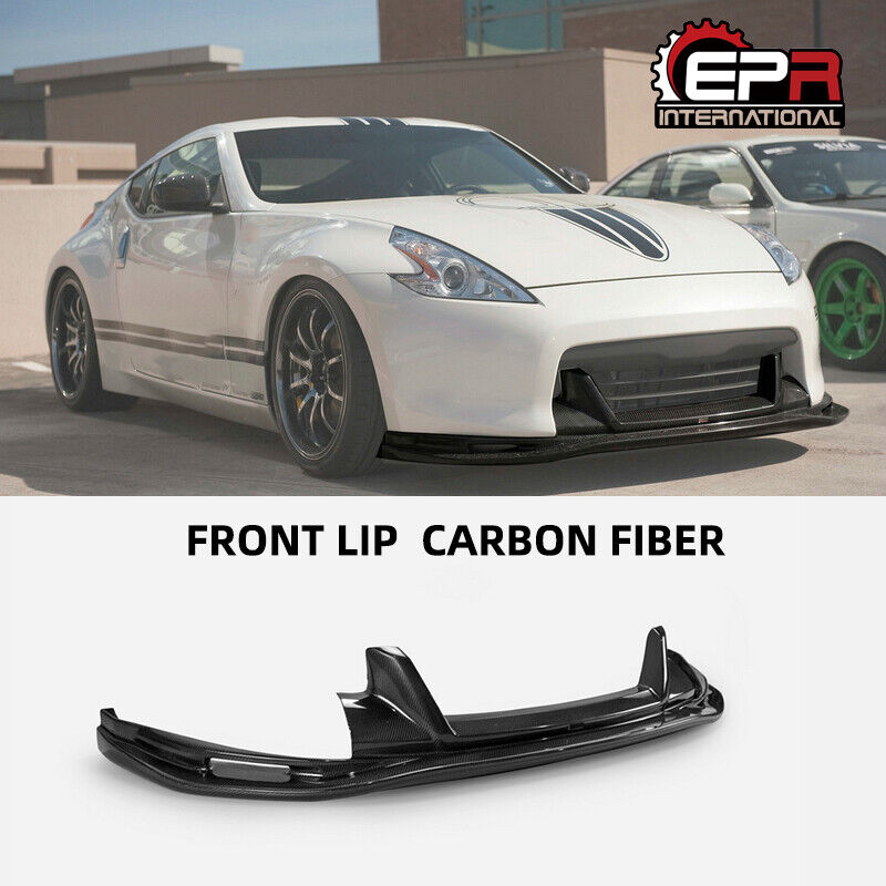 For Nissan Fairlady 09-12 370Z Z34 Zenki TS Style Carbon Fiber Front Lip Parts