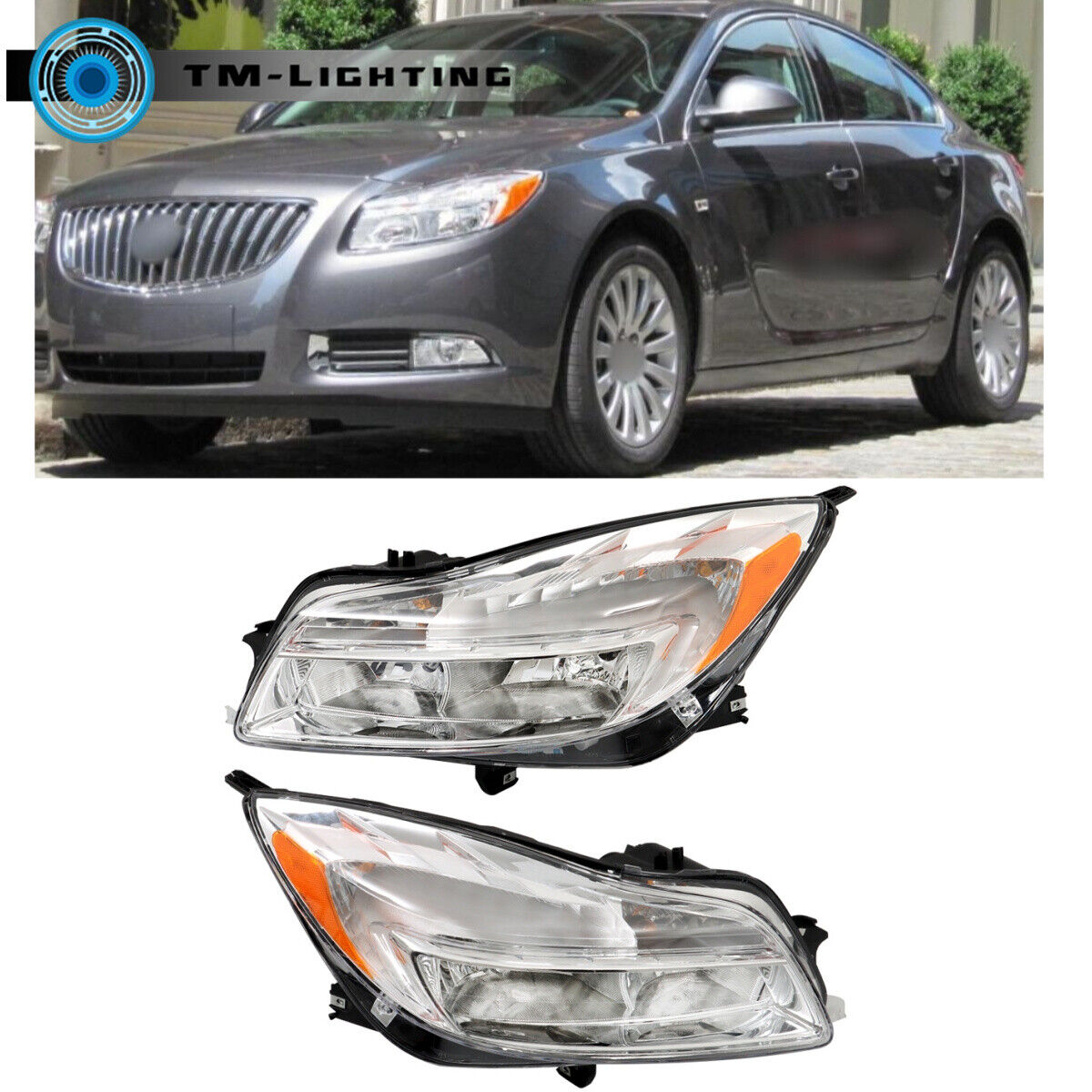 Headlight Headlamp Assembly For Buick Regal 2011 2012 2013 Passenger&Driver Side