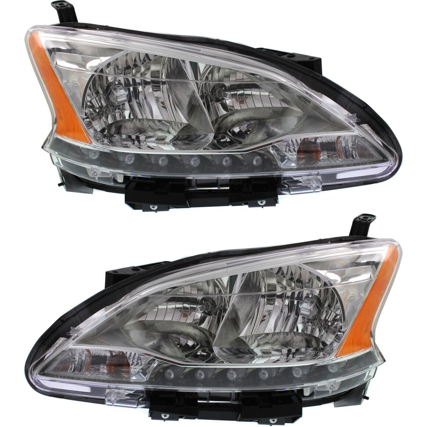Pair Headlights Driving Head lights Headlamps Set of 2  Driver & Passenger Side
