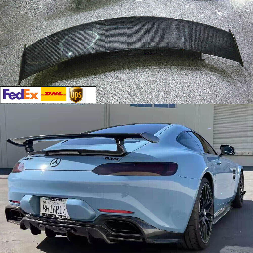 carbon fiber rear spoiler gt wing for mercedes benz amg gt gts 2016+ gtr style