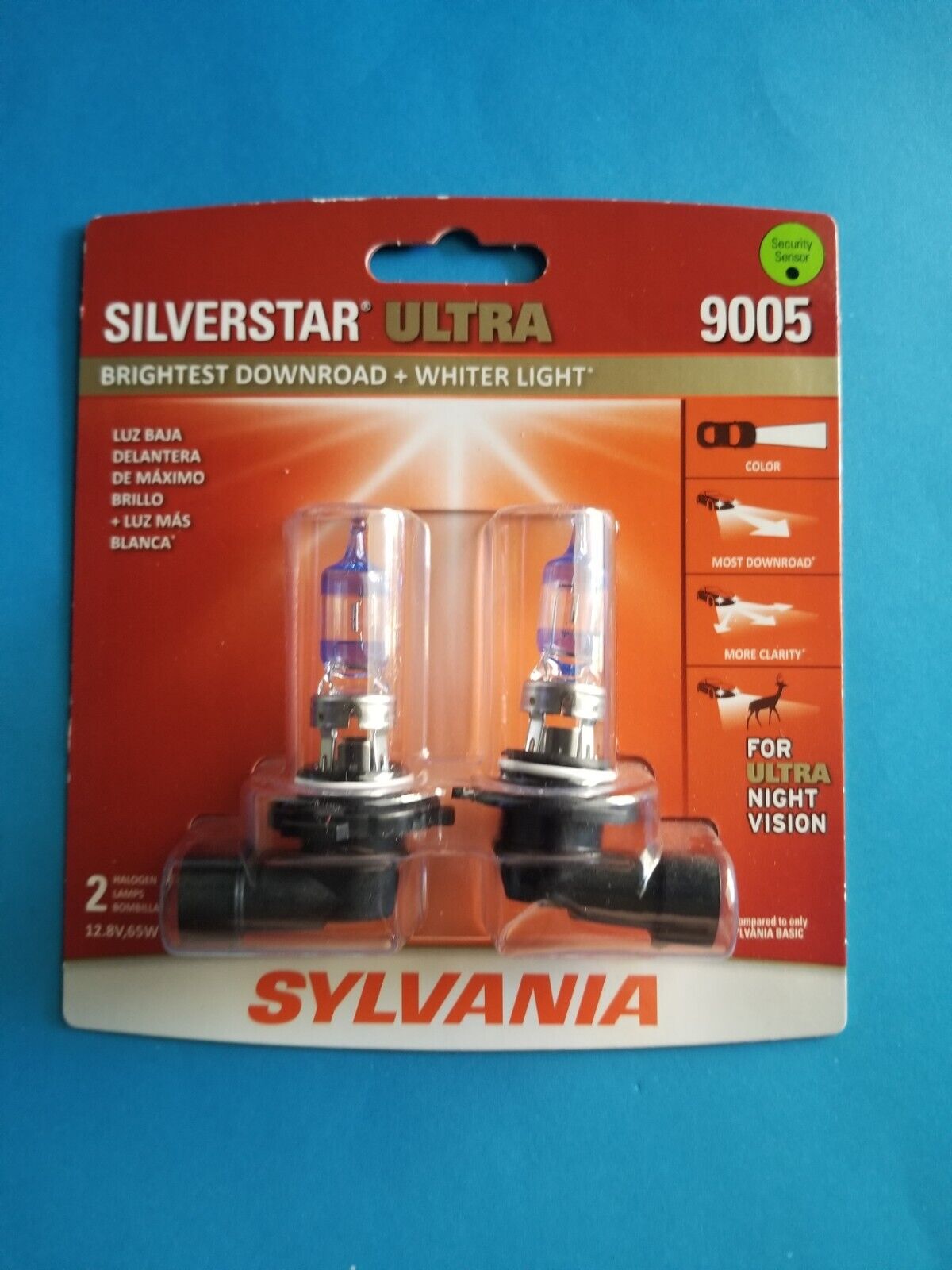 NEW - Sylvania Silverstar ULTRA 9005 Headlight 2 Bulbs Pair Set 9005SU.BP