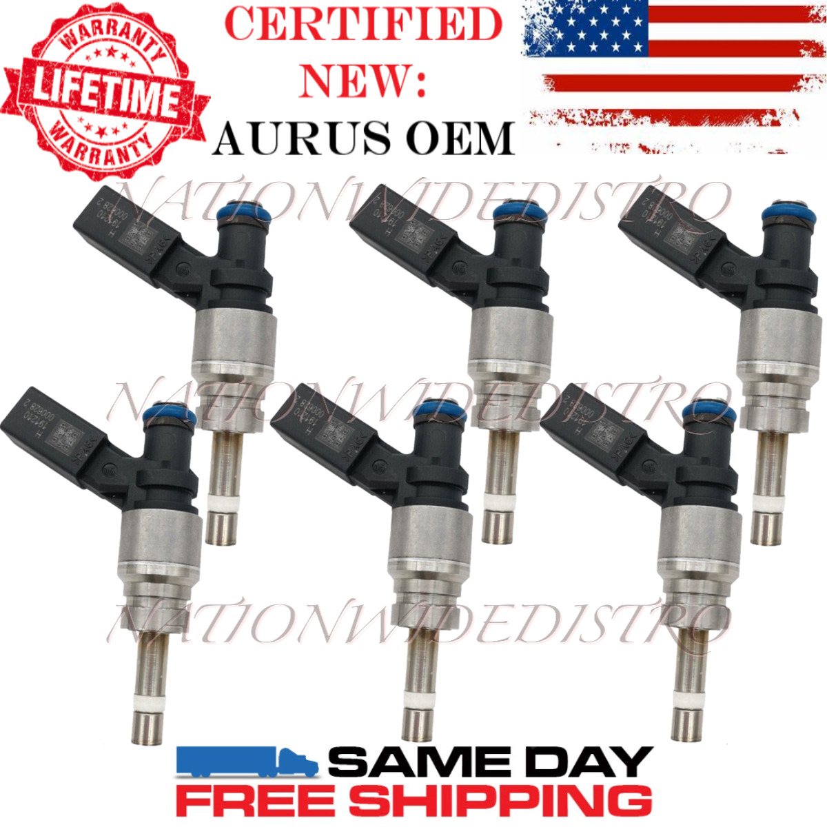 6x OEM NEW AURUS Fuel Injectors for 2008-2012 Audi A4 A5 Quattro A6 Q5 3.2L V6