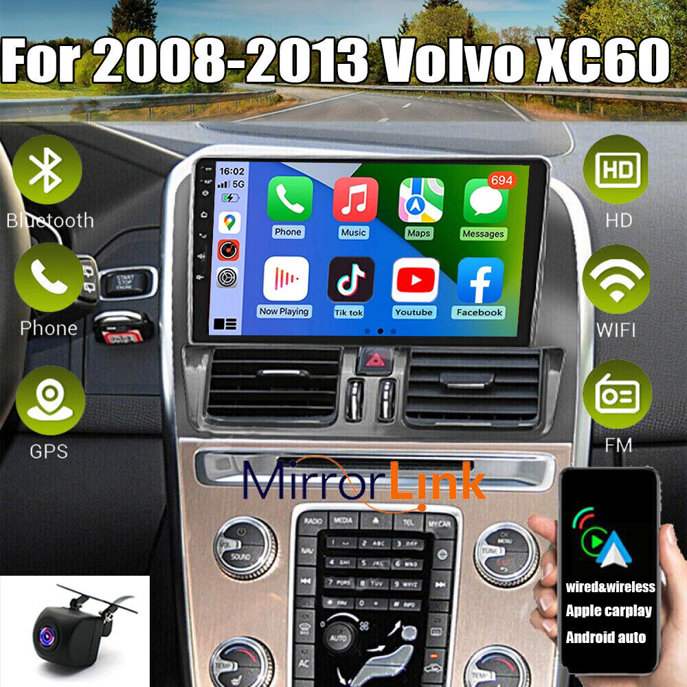 For Volvo XC60 2008-2013 Apple Carplay Android 13 Car Stereo Radio GPS Navi 32G