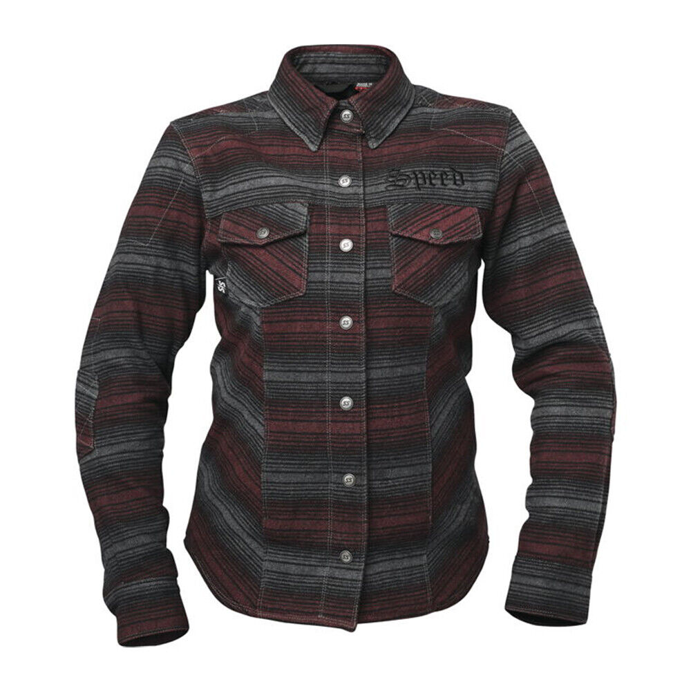 Speed and Strength Brat Armored Flannel Shirt Black/Maroon Women's Size Large