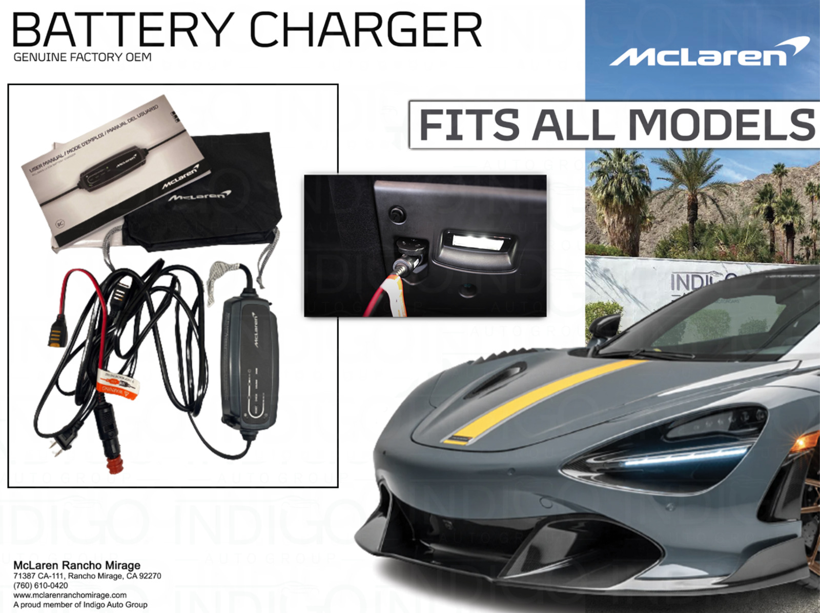 Brand New McLaren Li-ion Battery Charger Factory OEM - 1211M0989CP