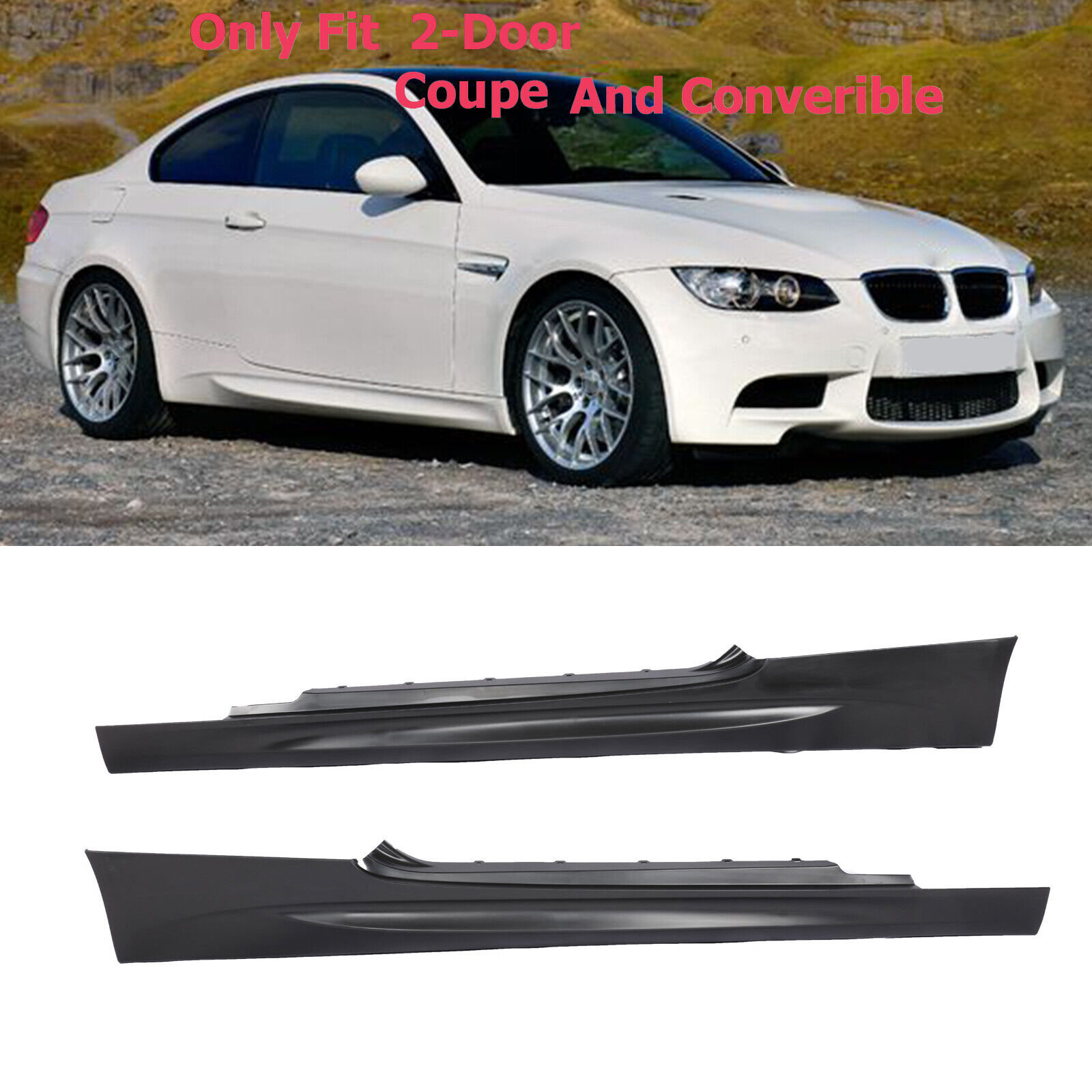 M3 Style Side Skirts Body Parts For BMW 07-13 3 Series E92 Coupe E93 Convertible