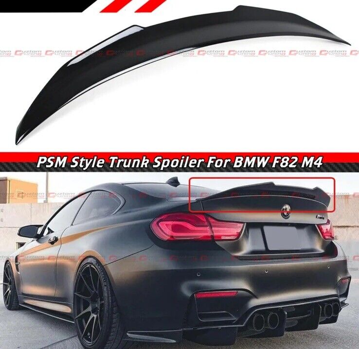FOR 2015-2020 BMW F82 M4 PAINTED GLOSS BLACK V2 PSM STYLE TRUNK SPOILER WING
