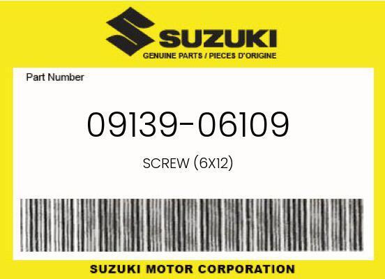 New Genuine Oem Suzuki Screw (6X12) - 09139-06109