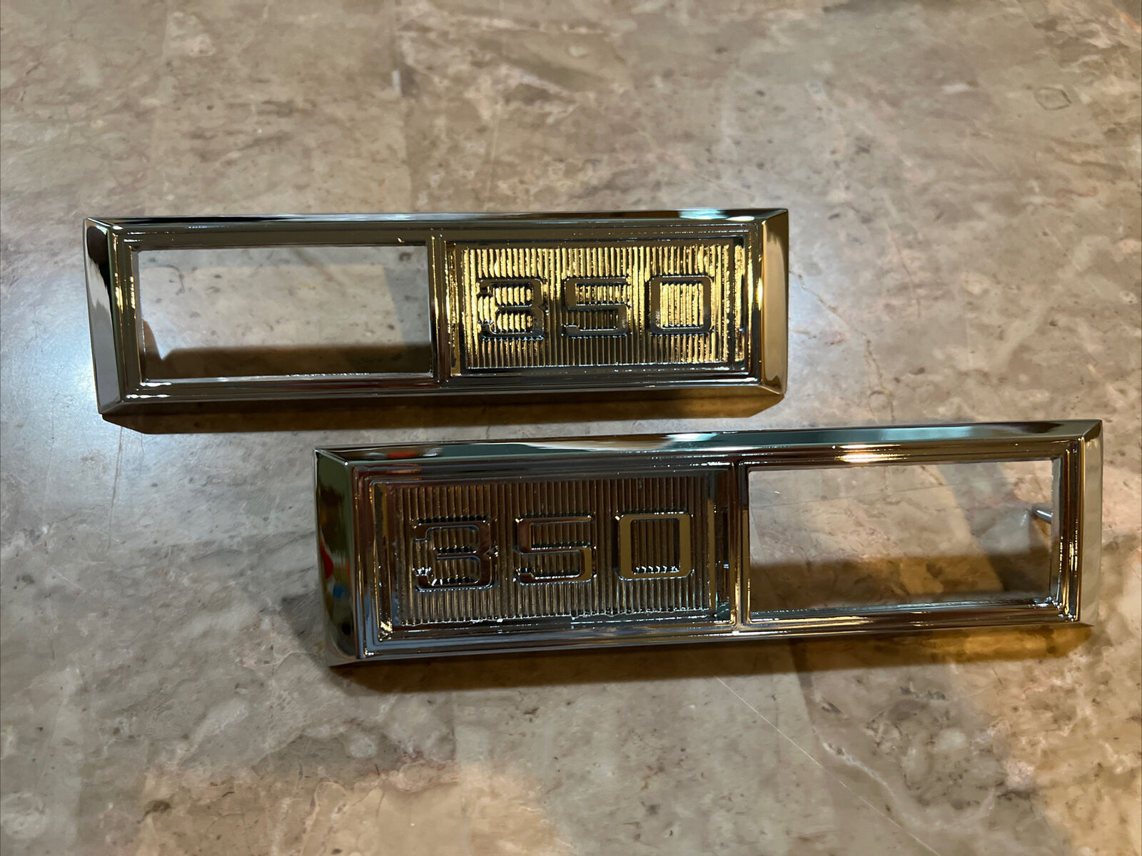 1968-69 Chevrolet Front Marker Light Bezel With Engine Size 350 Pair