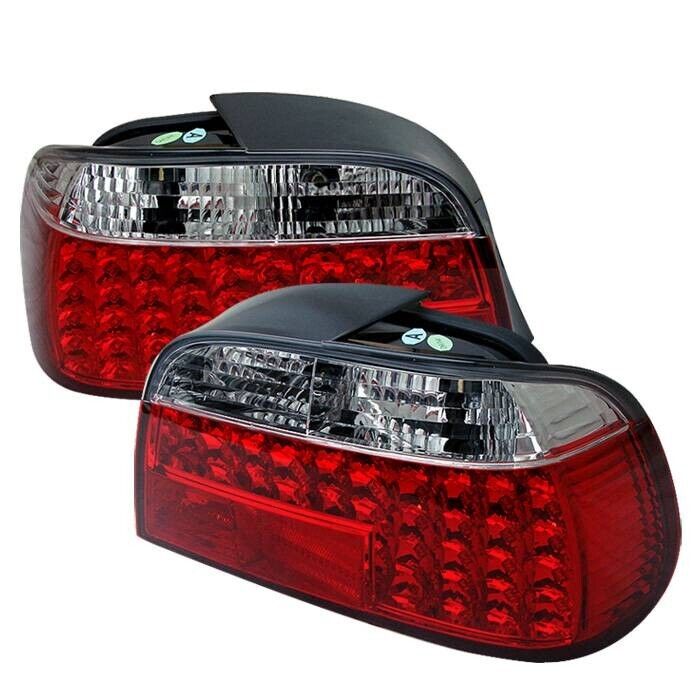 For BMW E38 7-Series 95-01 LED Tail Lights - Red Clear Spyder 5000620