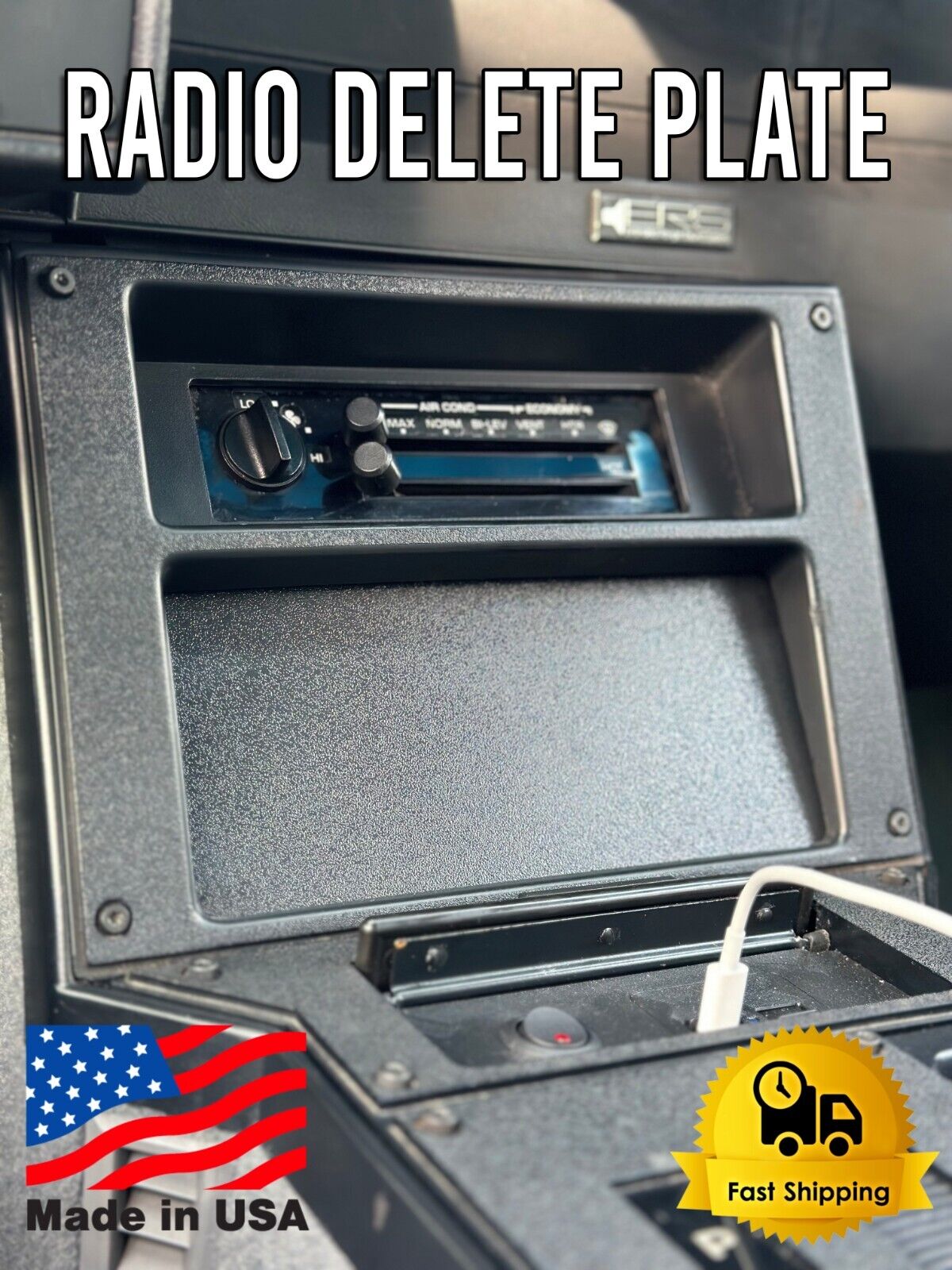 1982-1992 Camaro IROC Z28 RS Radio Delete Plate (OEM TEXTURE/LOOK)