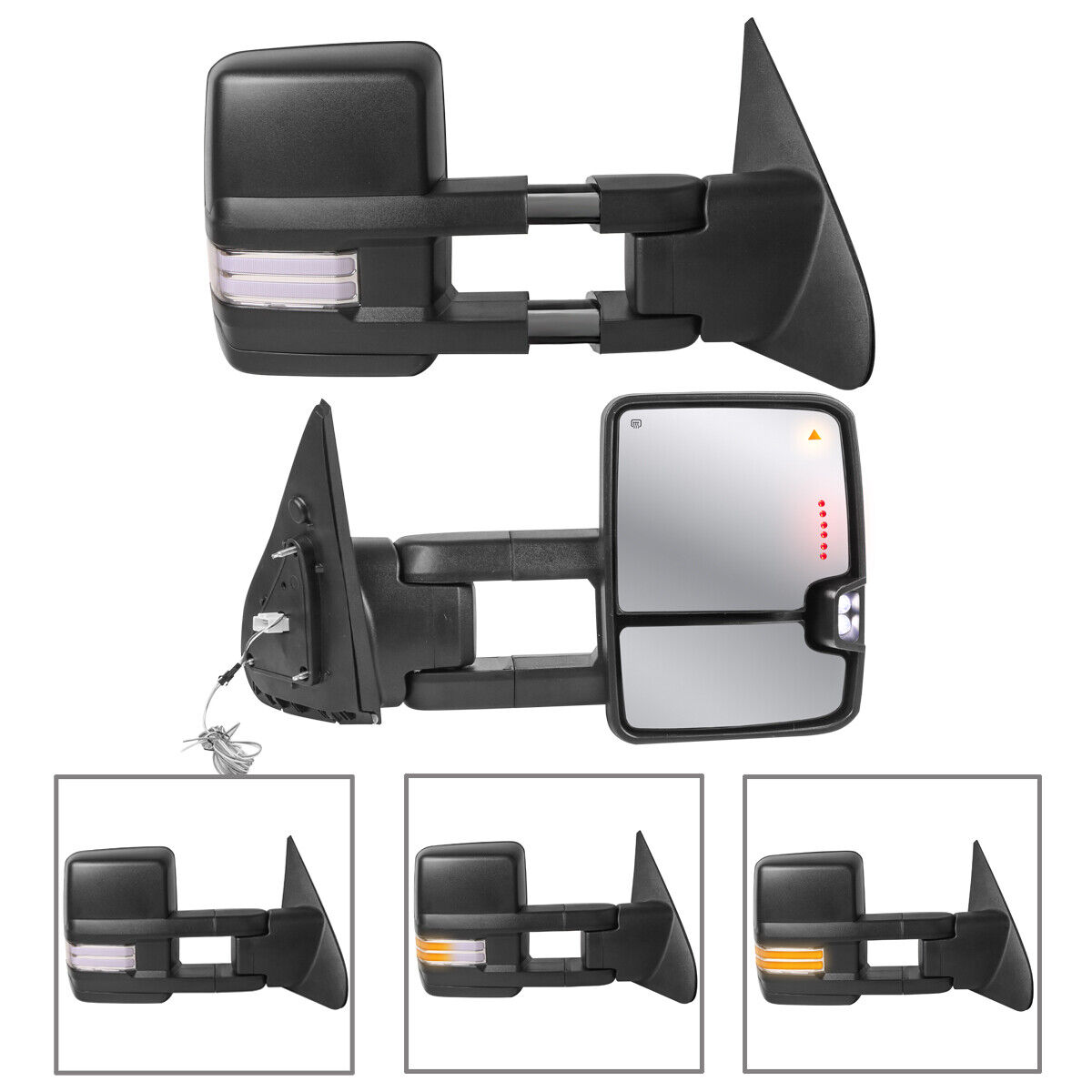 Power Heated LED Tow Mirrors For Toyota Tundra Sequoia w/ Sequential Signal