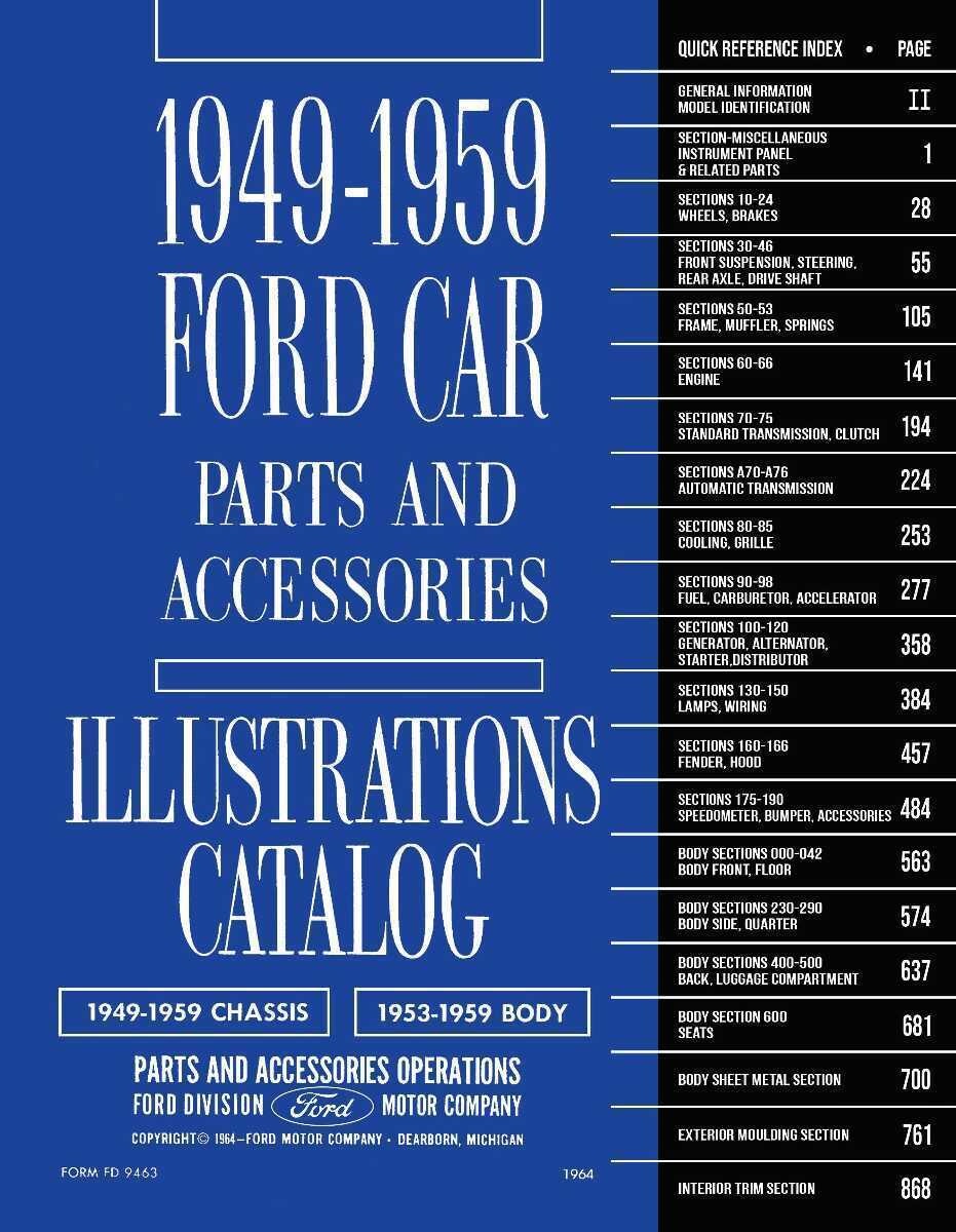 Parts Catalog for 1949-1959 Ford Car 2 Vol Set
