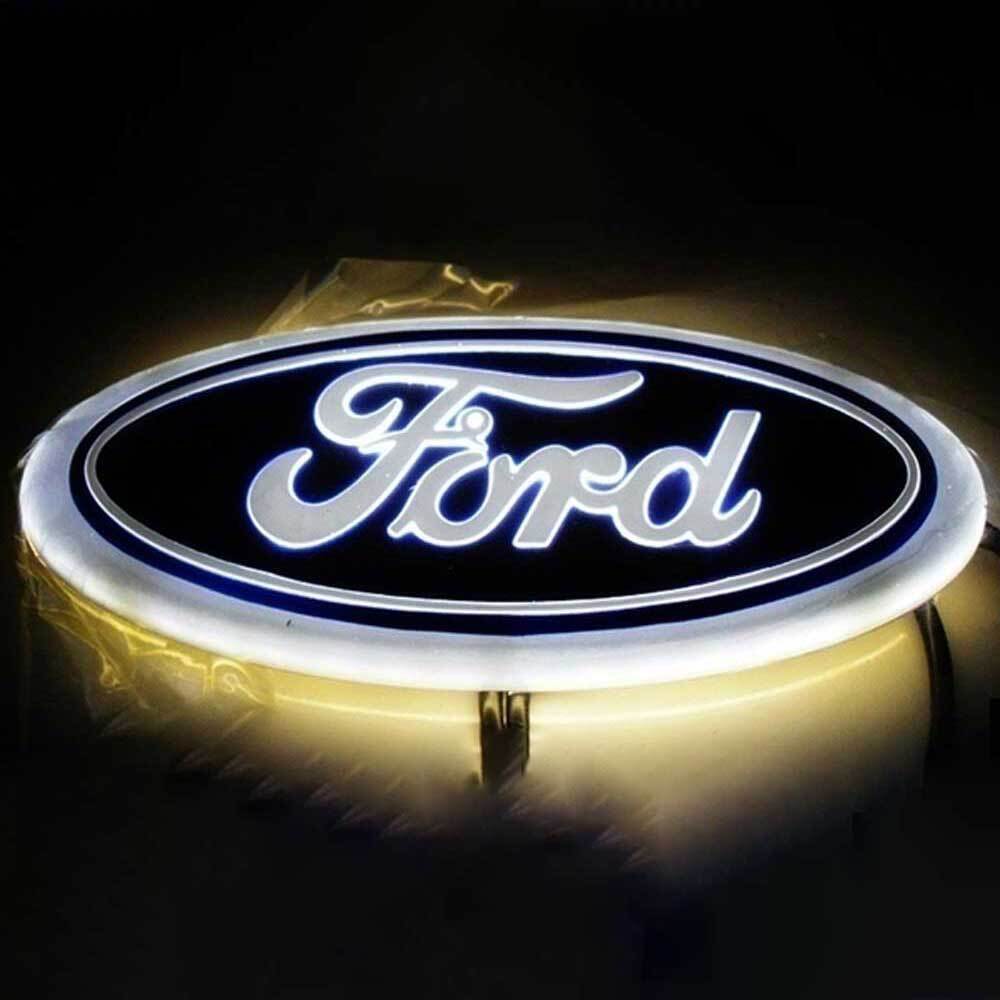 10Pcs White LED Emblem Light Badge For Ford