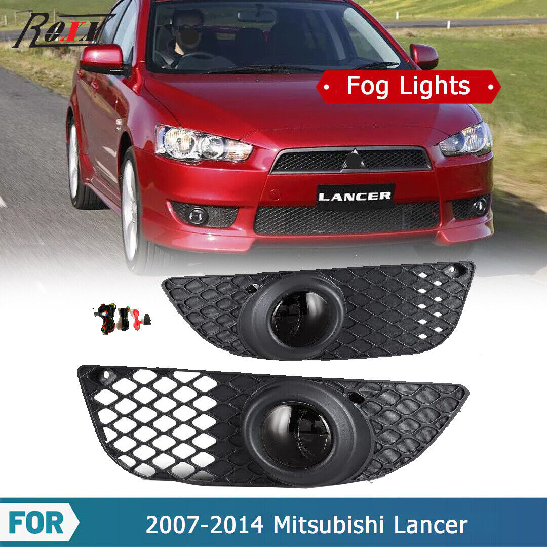 Fog Lights For 09-15 Mitsubishi Lancer Smoke Lens Bumper Lamps w/Wiring Switch