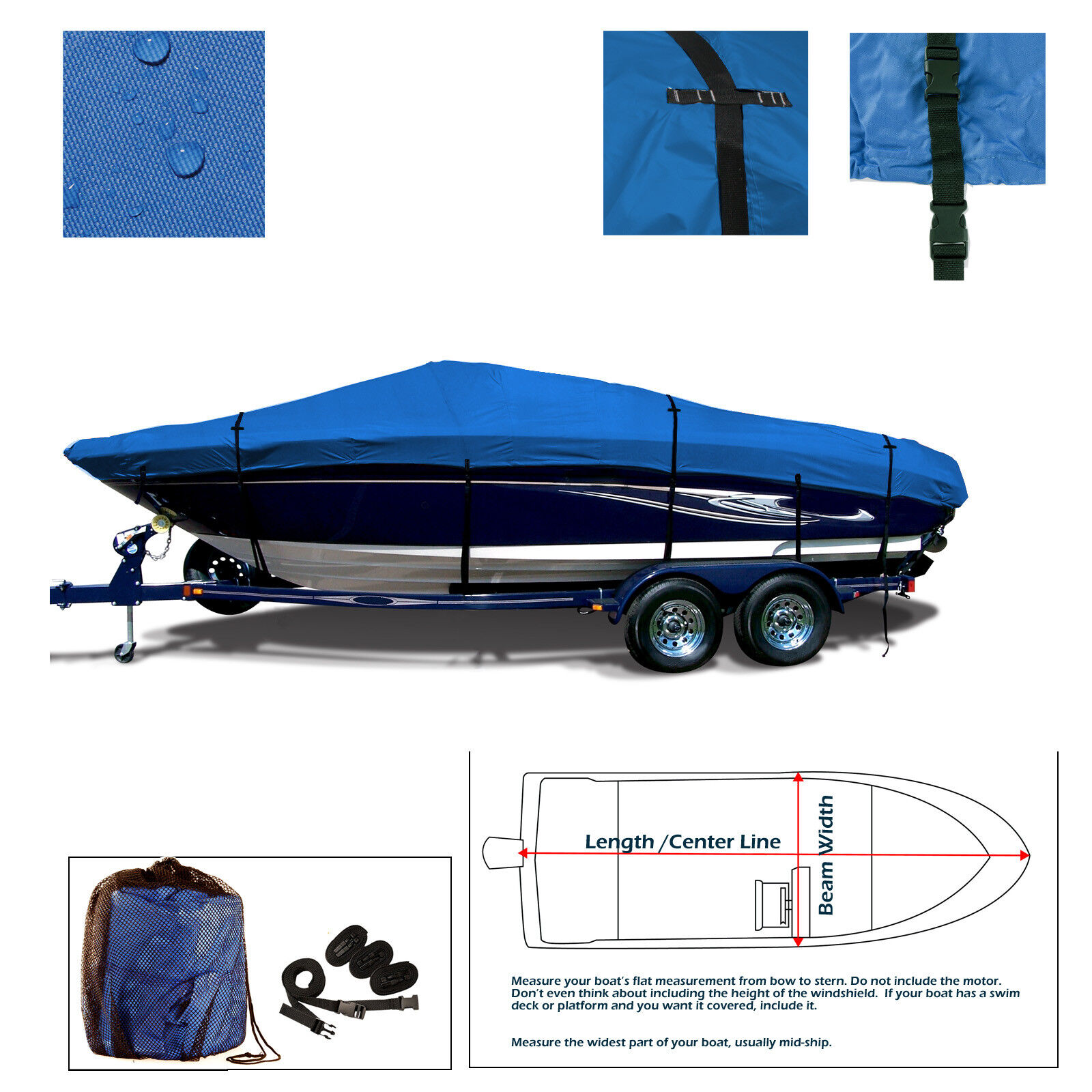Tracker Pro Guide V-175 With Port Troll Motor Fishing Ski Trailerable boat cover