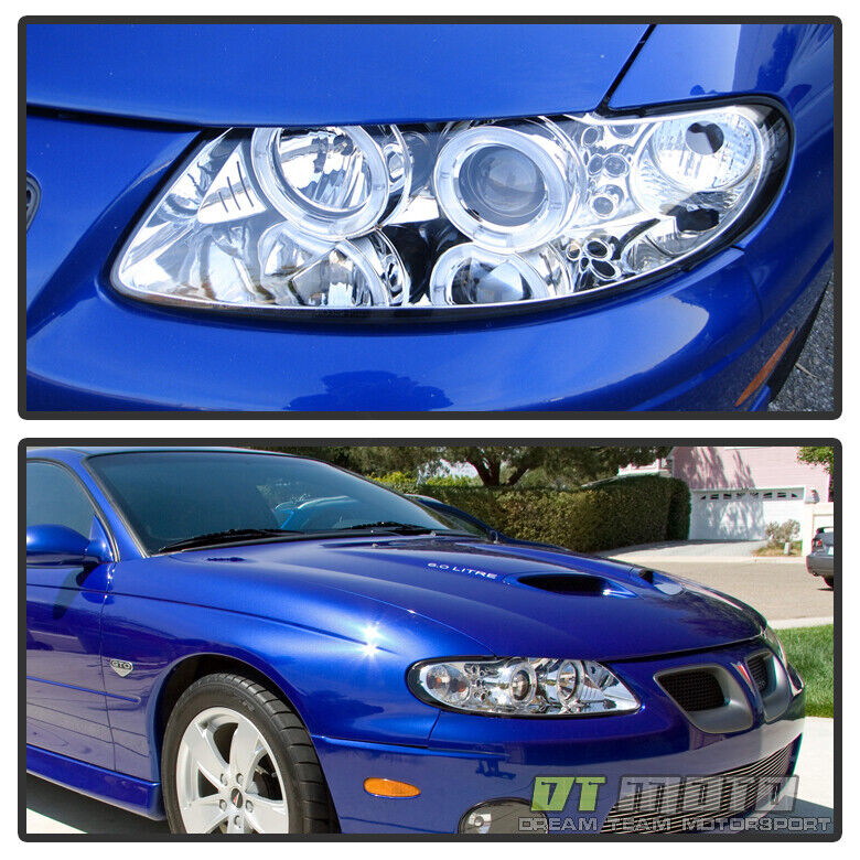 2004 2005 2006 Pontiac GTO LED Halo Projector Headlights LS1 LS2 Lamp Left+Right