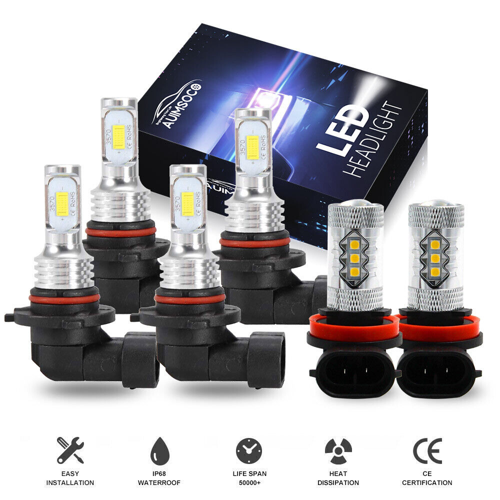 For Chevy Silverado 2003-2007 Avalanche 2002-2005  LED Headlight Fog light Bulbs