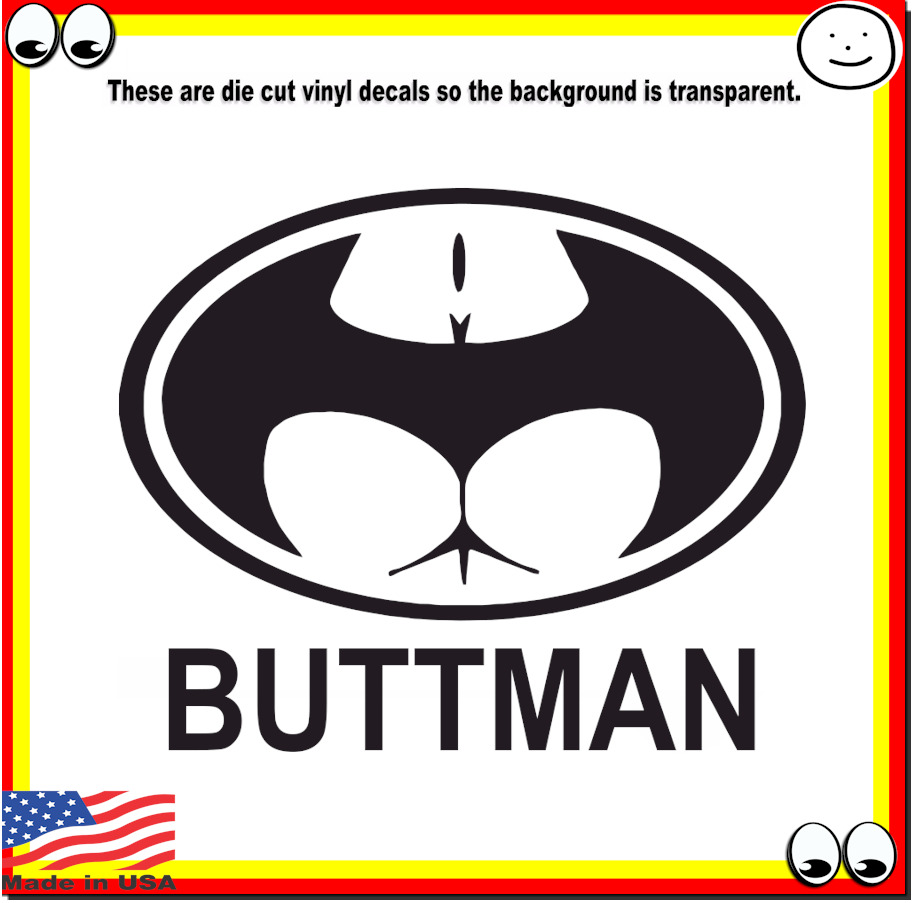 ButtMan Vinyl Cut Decal Sticker Logo Butt Man Bat Man