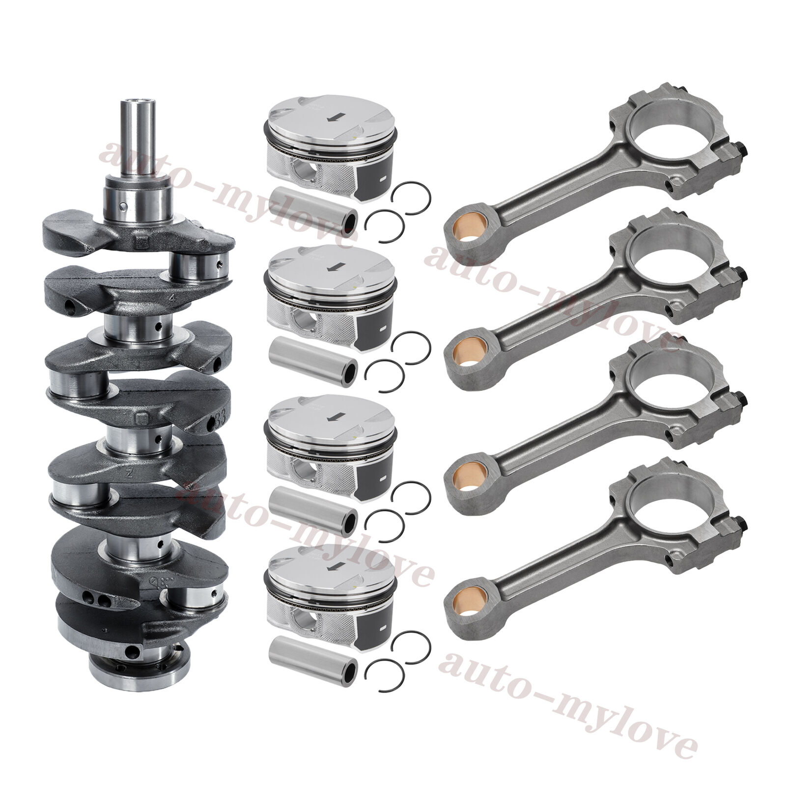 NEW Crankshaft /Con Rods /Pistons/ Bearings/ Gasket Kit For Chevy GMC Buick 2.4L