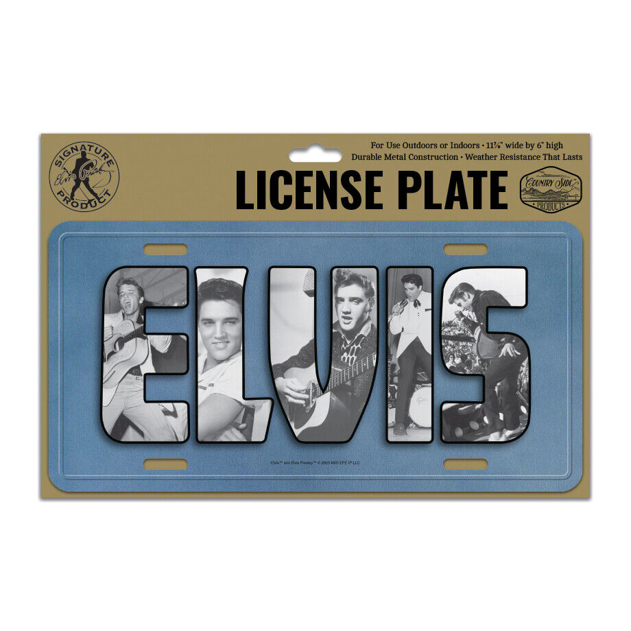 NEW Elvis Presley Metal License Plate - In Lights, Hound Dog, King of Rock Roll