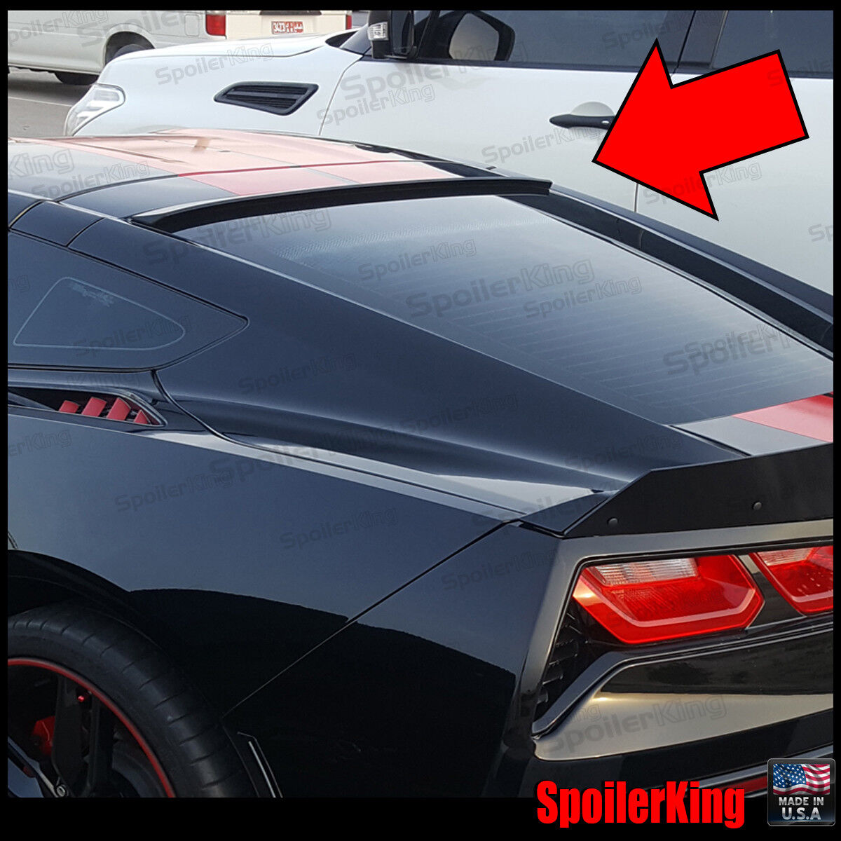 818R StanceNride Rear Roof Spoiler Window Wing (Chevy Corvette 2014-2019 c7)