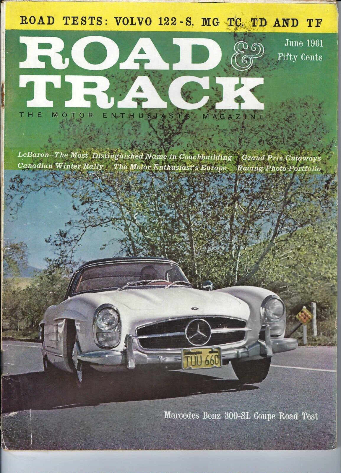 1961 Mercedes Benz 300-SL and Volvo 122-S tested in vintage Road & Track