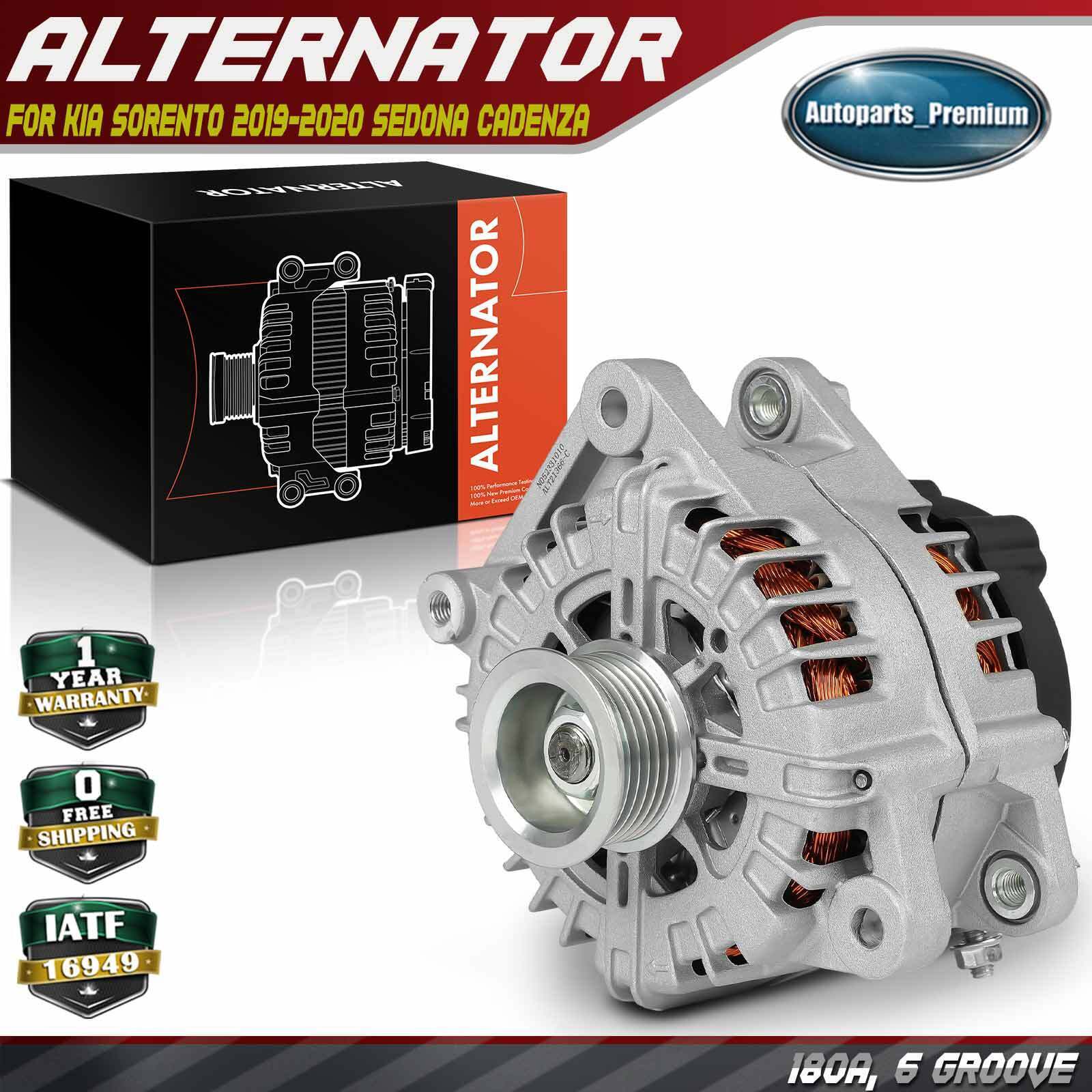 Alternator for Kia Sorento 2019-2020 Sedona 19-21 Cadenza 180A 12V CW 6-Groove