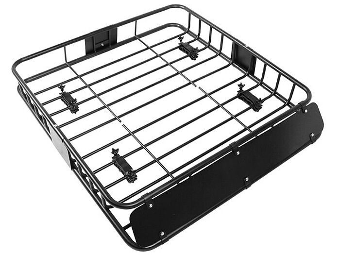 Black Universal Roof Rack Cargo Car Top Luggage Holder Carrier Basket Travel SUV