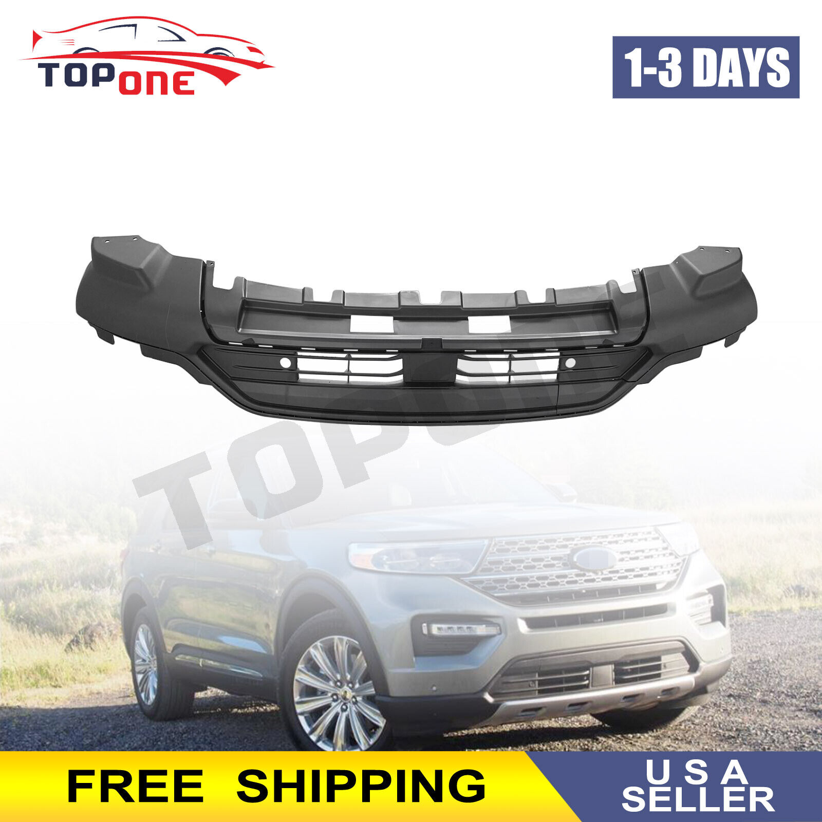 New Front Lower Bumper Valance Black Compatible with 2020-2023 Ford Explorer
