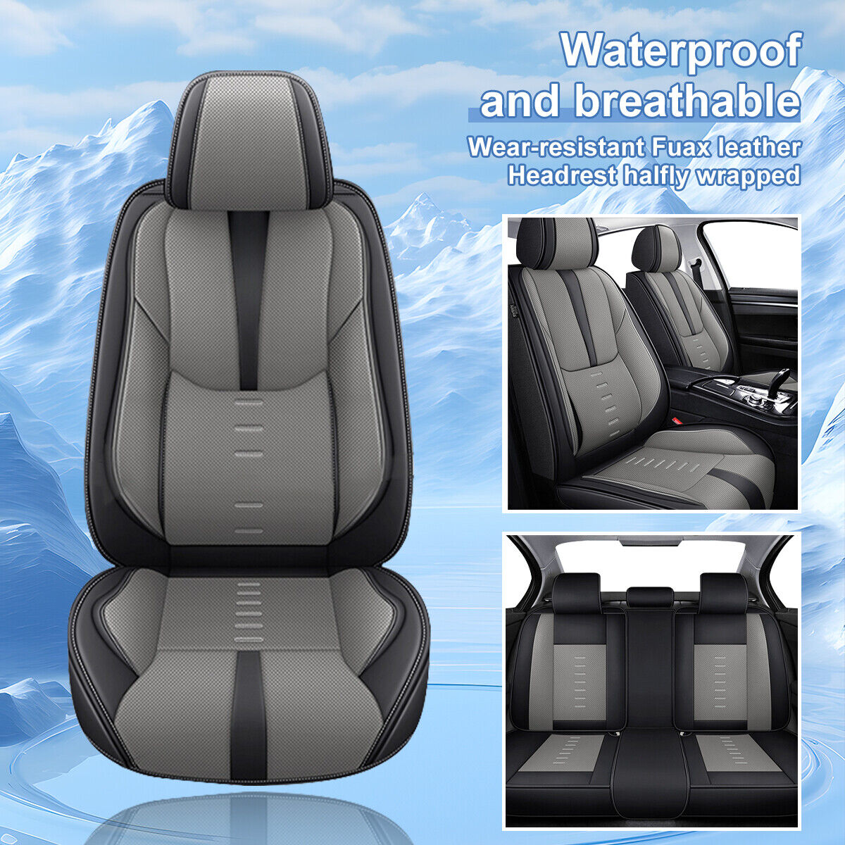 Car 5-Seat Cover Faux Leather Protector Full Set Pad For JEEP Renegade 2015-2024