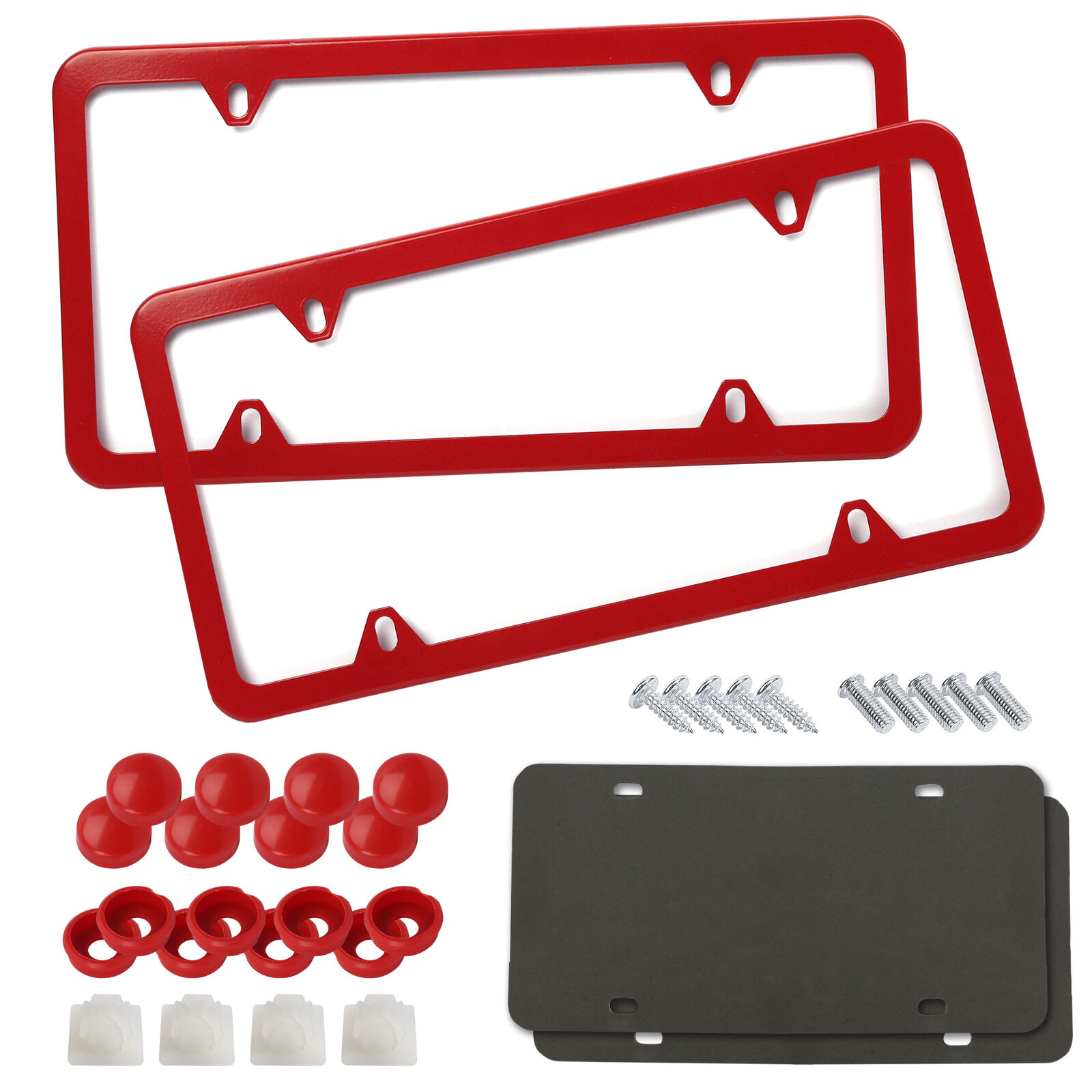 Red License Plate Frames Car License Plate Covers Holder Front & Rear US Size