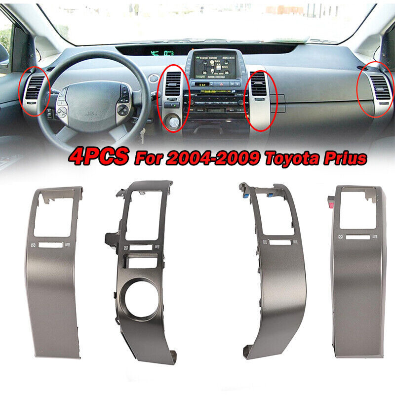 4PCS/Set For Toyota Prius 2004-2009 Center Inner A/C Dash Air Vent Cover Trim US