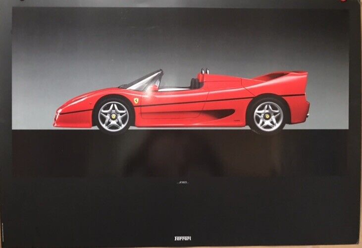 Ferrari F/50 Side Red Shot Very Rare Factory Produced Out of Print Car Poster