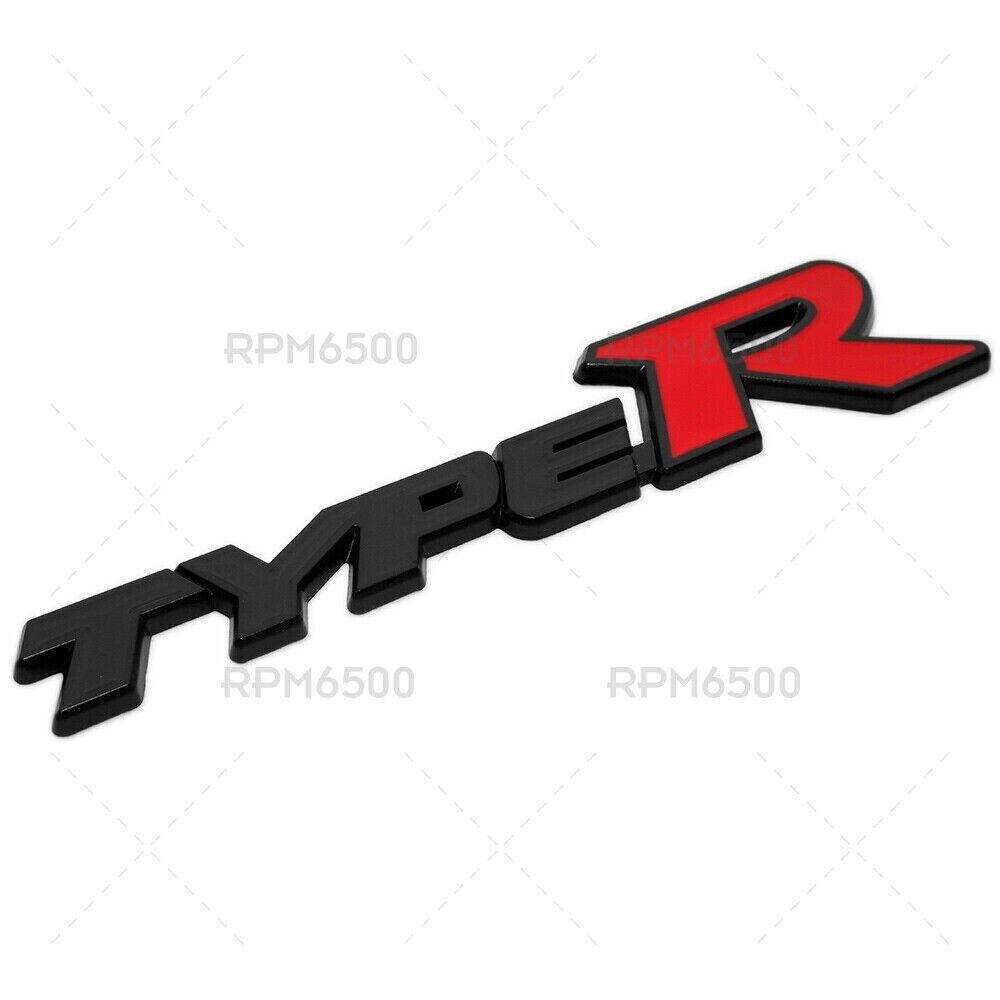 1x NEW JDM Type R TRUNK BADGE Racing Sport Black Red Rear Tailgate Emblem Metal