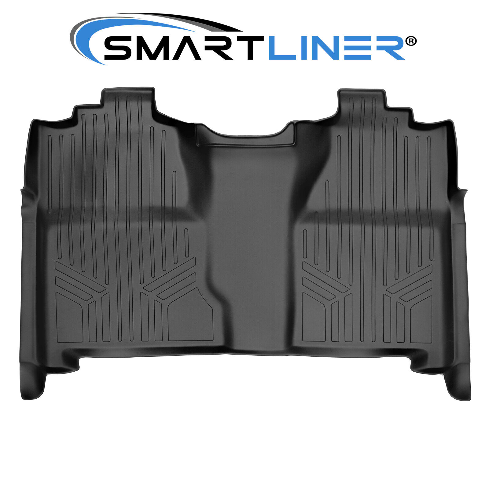 SMARTLINER 2nd Row Floor Mats Liner Black for 07-14 Silverado / Sierra Crew Cab