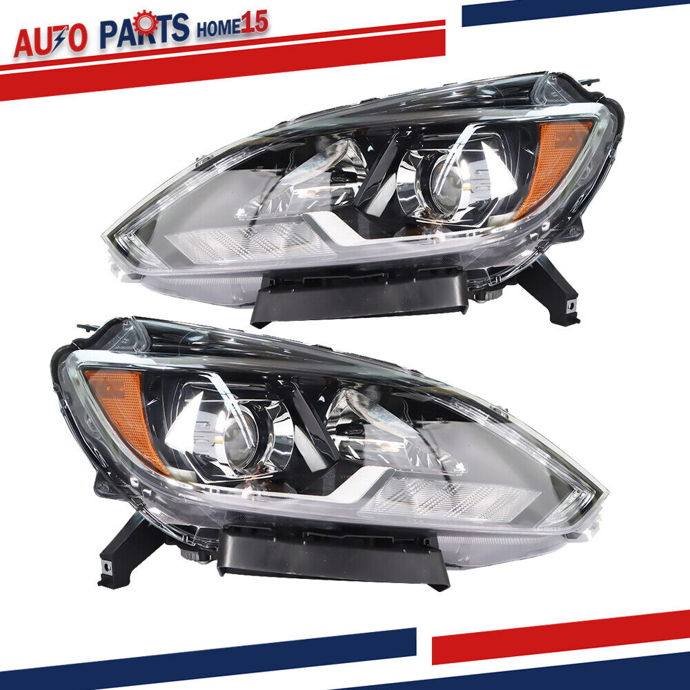 Left+Right Headlights Assembly For 2016-2019 Nissan Sentra W/LED Factory Style