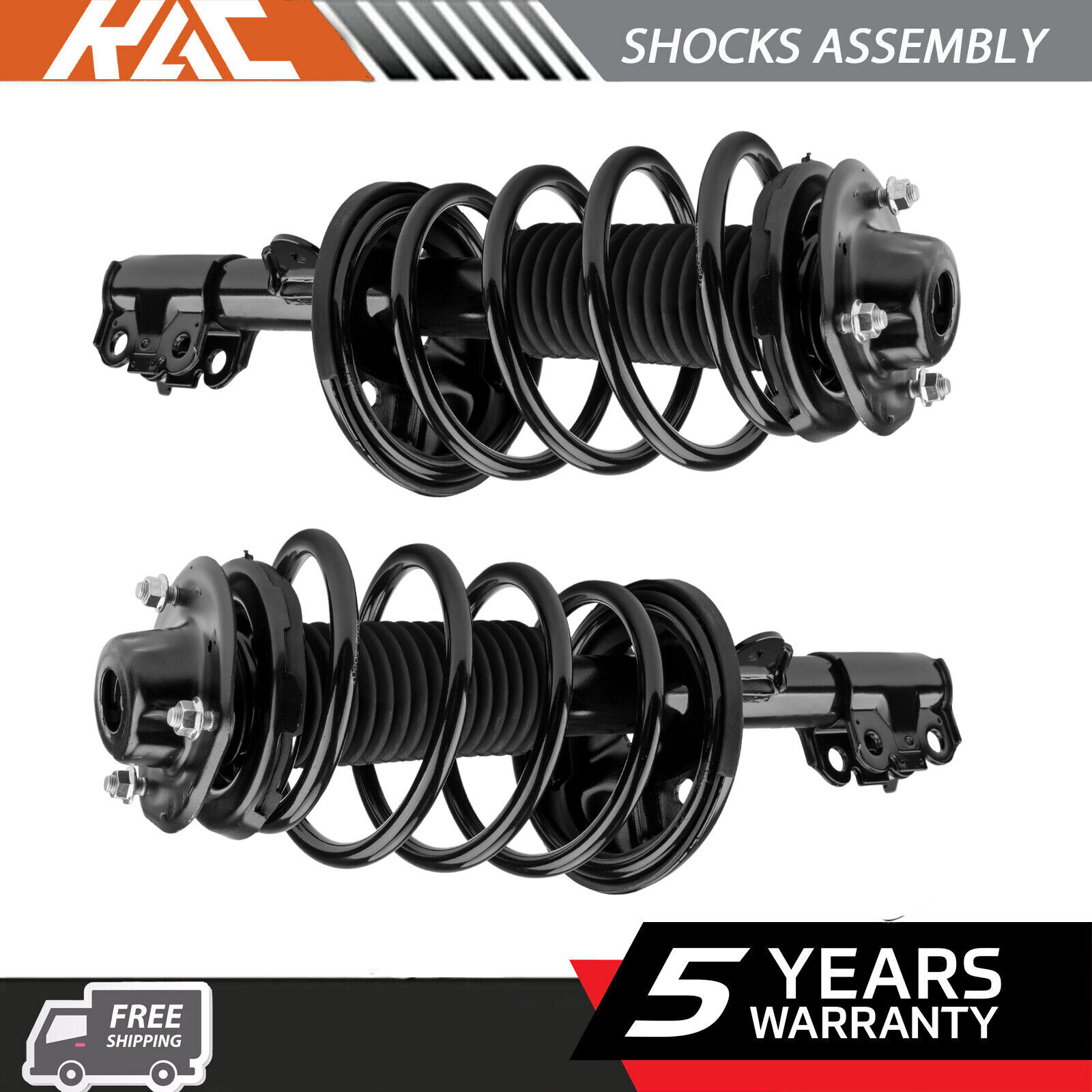 Pair (2) Front Complete Struts Coil Springs For 1998-2003 Toyota Sienna 3.0L V6