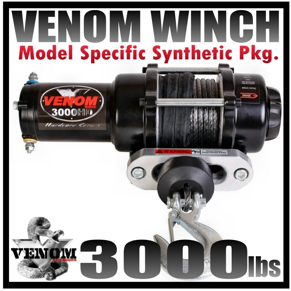 3000LB VENOM ATV Winch Polaris Sportsman 2011-23 400,500,570,800,1000