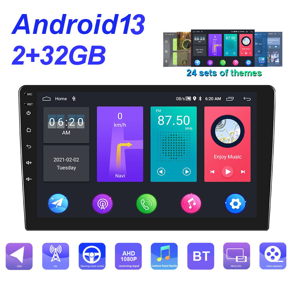 9 Inch Android 13 Car Stereo Radio GPS WIFI BT USB Double 2Din 2+32GB MP5 Player
