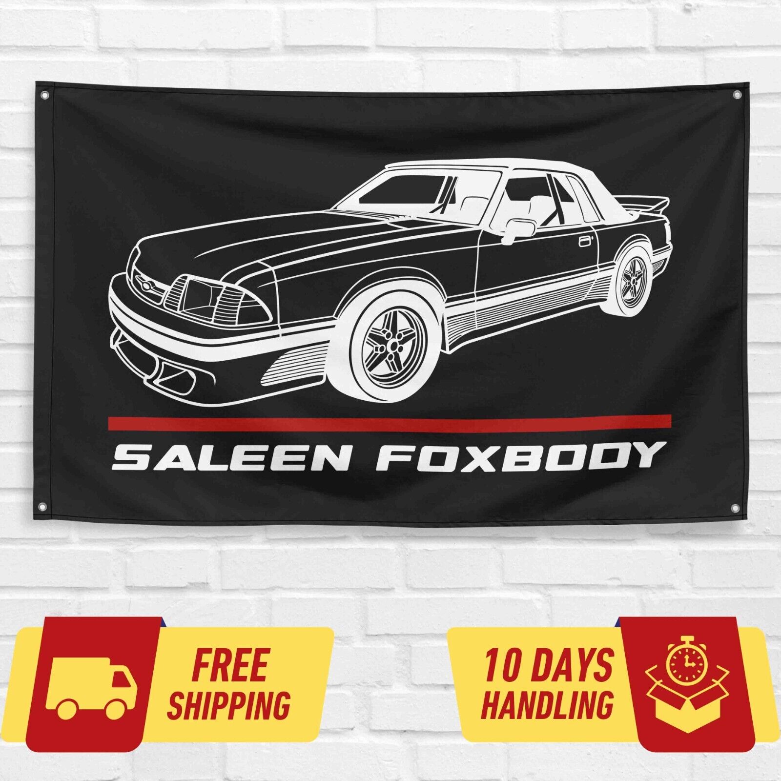 For Ford Mustang Saleen Foxbody 1992 Car Enthusiast 3x5 ft Flag Gift Banner