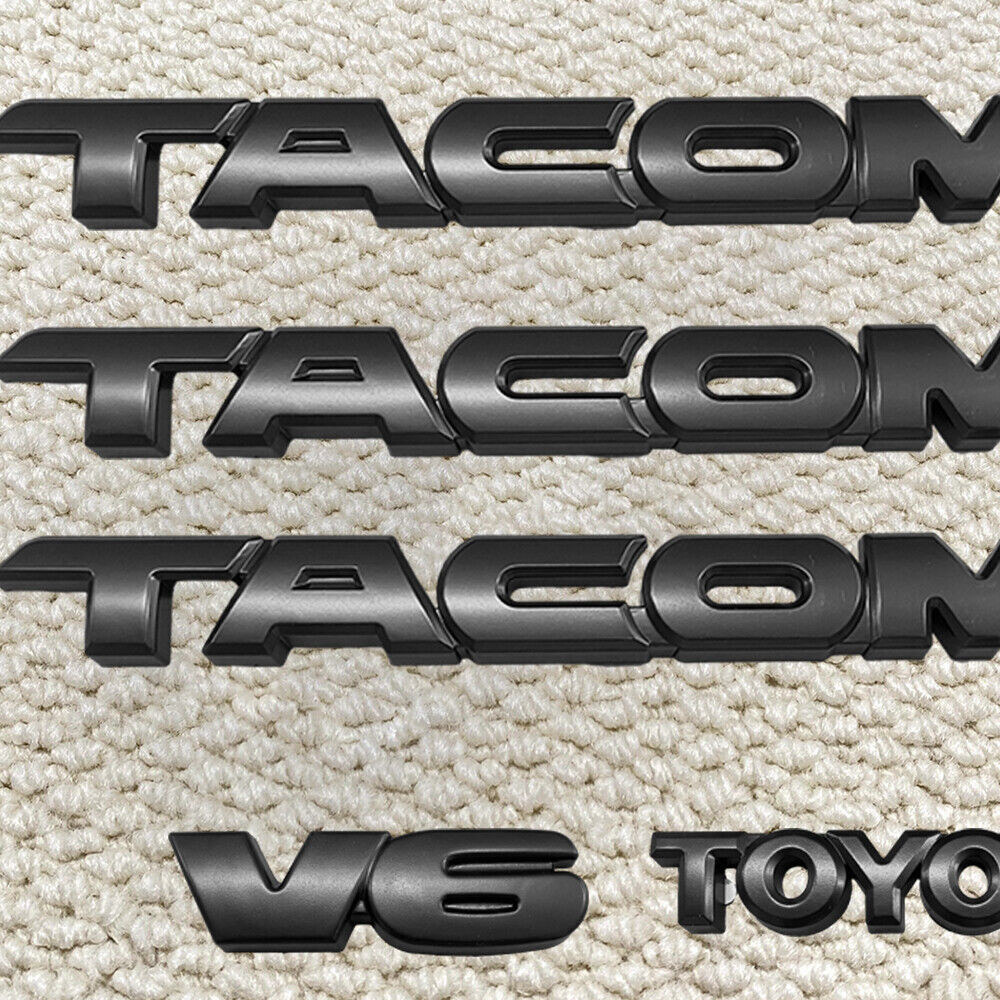 5PCS Matte Black Overlay Badge For Tacoma 2005-2015 Kit Emblem Nameplate Letters