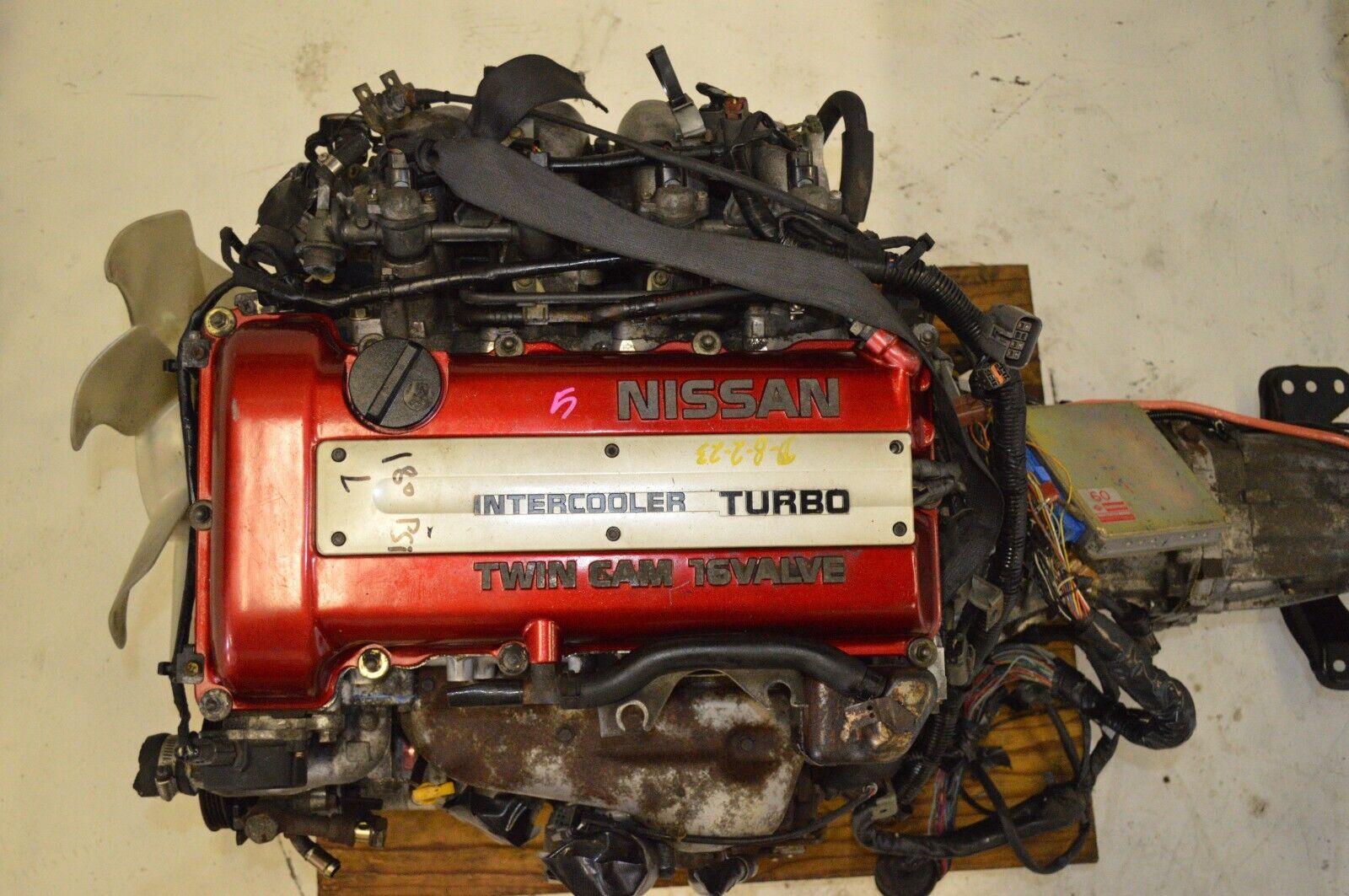 JDM NISSAN SILVIA SR20DET S13 2.0L RED TOP TURBO ENGINE 5SPD TRANS ECU /MOTOR