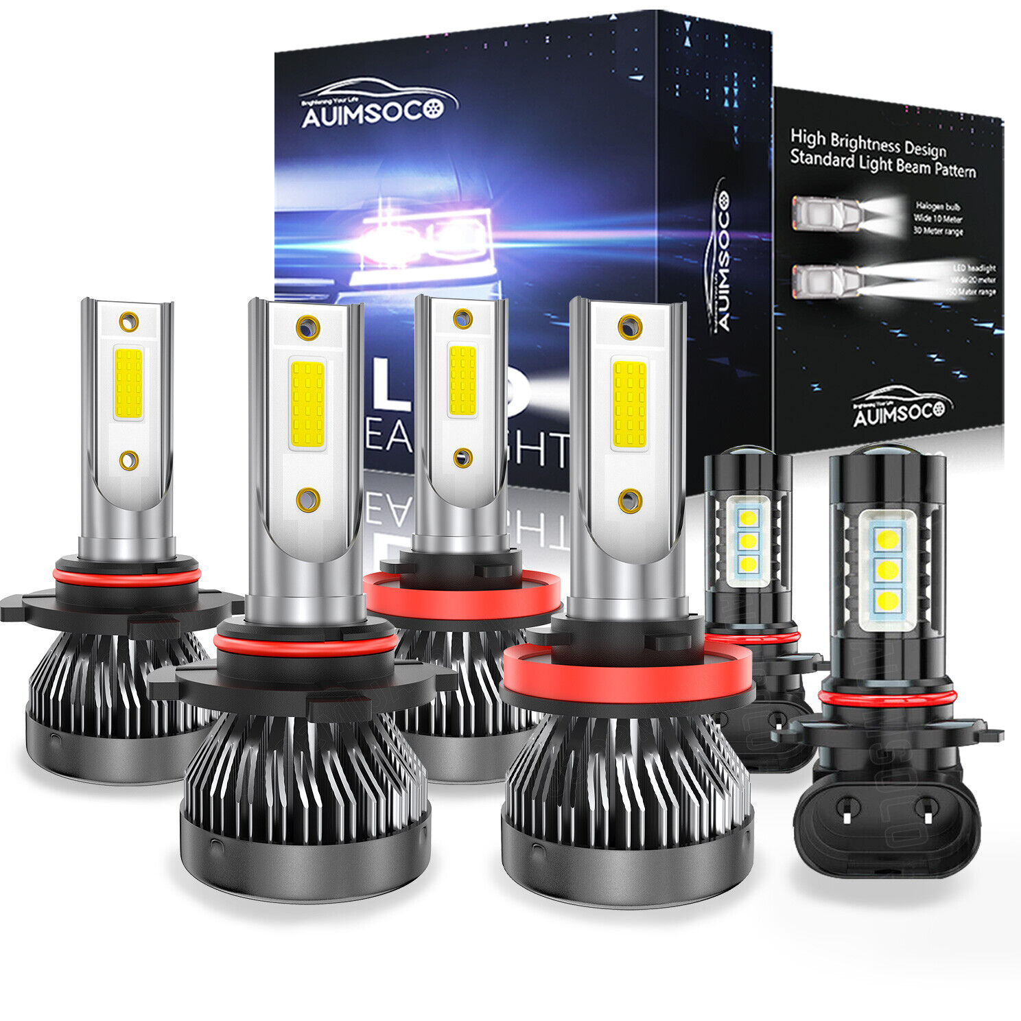 For 2010-2016 Cadillac SRX Sport Utility 4-Door LED Headlight + Fog Light Bulbs
