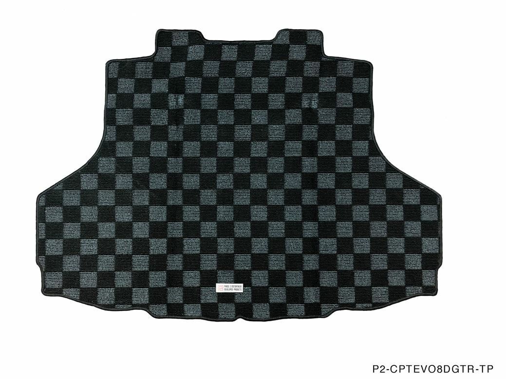P2M Dark Grey Checkered Carpet Rear Trunk Mat for Mitsubishi Lancer Evo 8 9 New