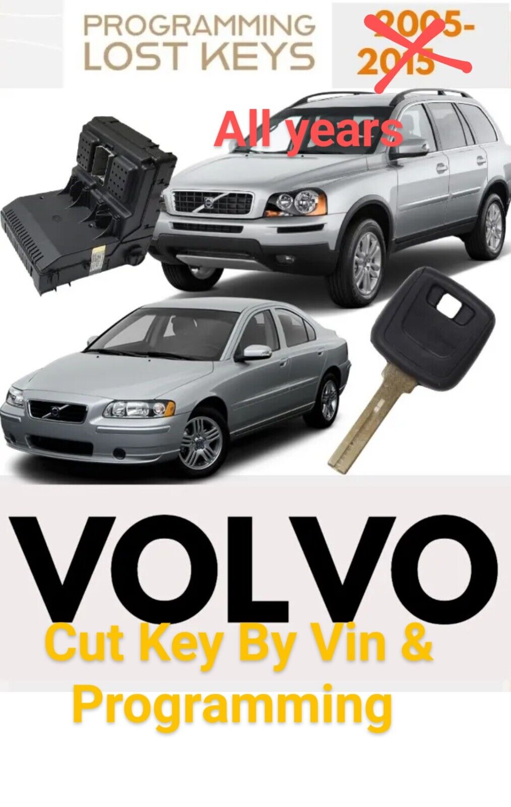 Volvo All Keys Lost (Mail-in Service) Cut By VIN & Program All Years 
