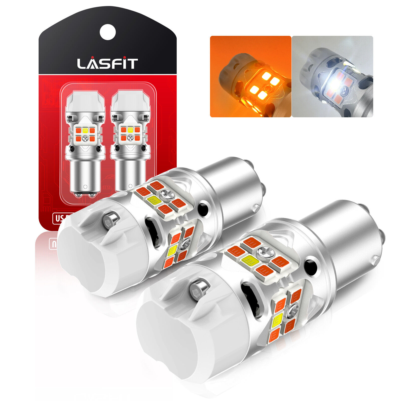 2x 1157 2357 LED Front Blinker Turn Signal Light Bulbs NO Hyper Flash Switchback