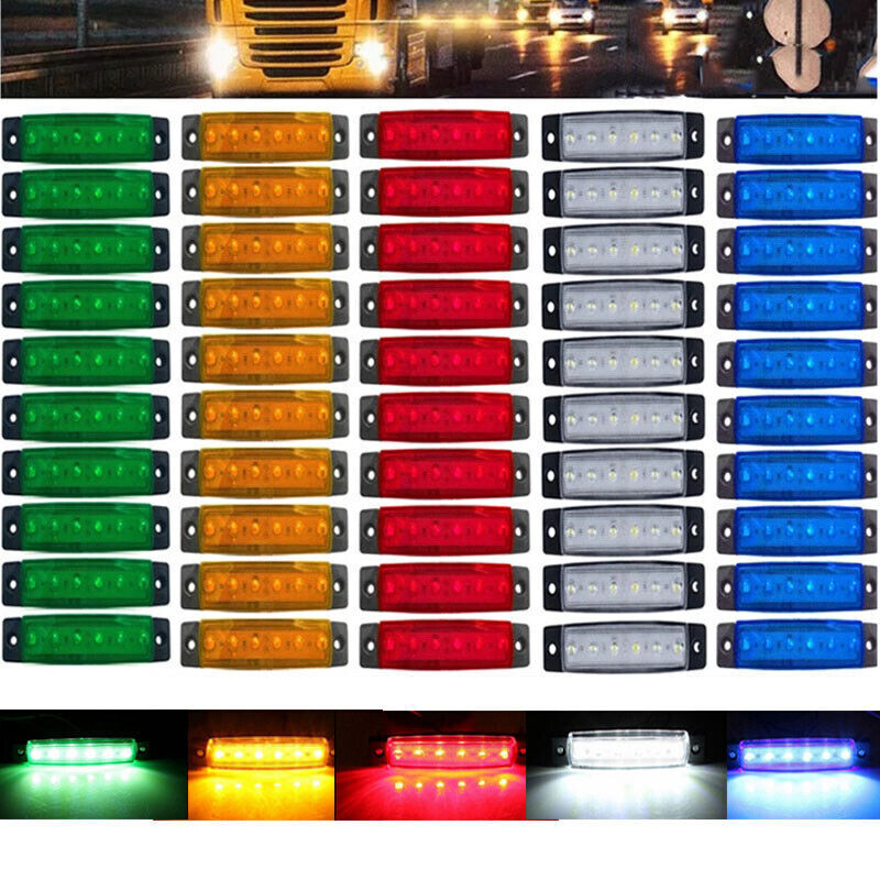 Side Marker Clearance Lights 6LED for Truck Trailer Boat Indicator Lamp 12V 24V