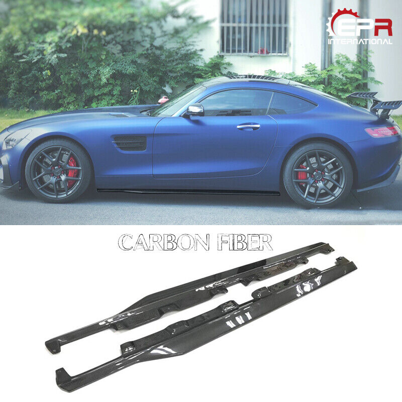 For Mercedes Benz AMG GT Ren Style Carbon Fiber Side Skirt Extension BodyKits 