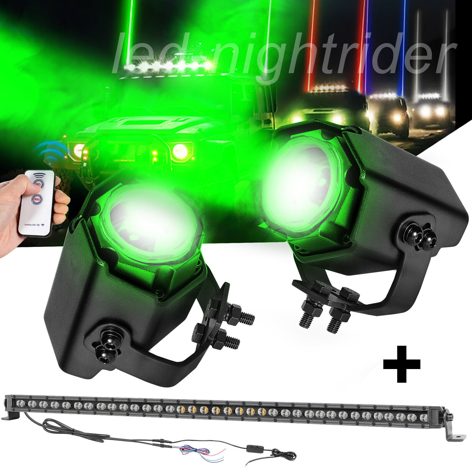 2X Whipless Laser RGB LED Whip Lights+ 30\